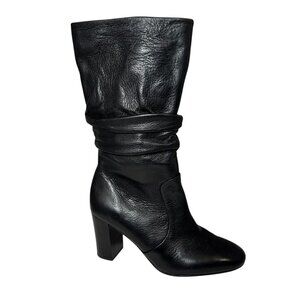$278 Johnston & Murphy Charlotte Slouch Boot Womens Black Mid Calf Boots 8.5 NEW